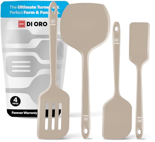 DI ORO Silicone Turner Spatula Set (4 Count)