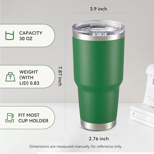 30 oz Tumbler with Lid Stainless Steel Tumblers Bulk (8 Count)