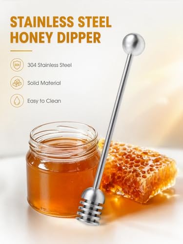 Honey Dipper 6.3 in 304 Stainless Steel Syrup Server Stick (2 Count)