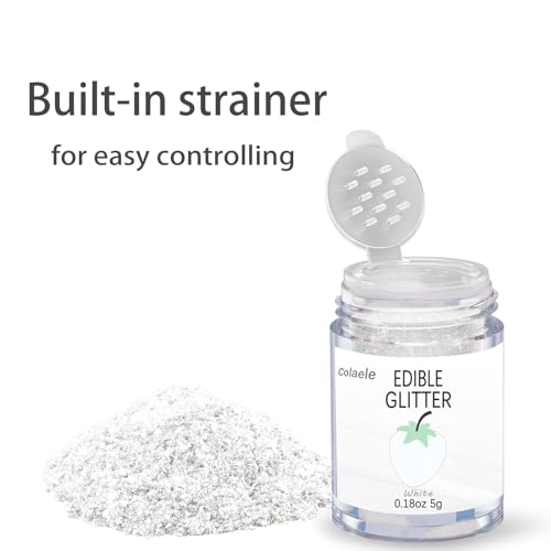 White Edible Glitter Glimmer Powder for Cakes Drinks