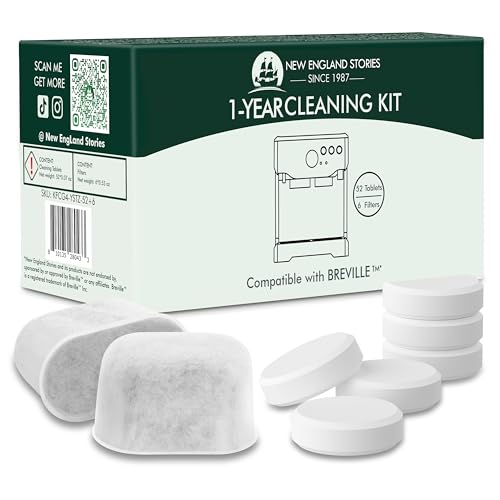 6 Pack Breville Compatible Charcoal Filters with 52 Cleaning Tablets (52 Count)