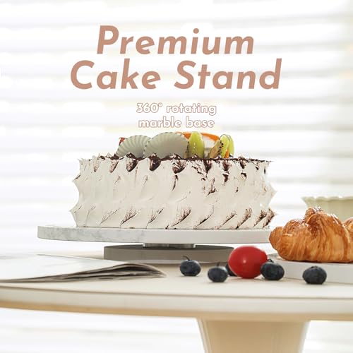 Marble Cake Stand with Acrylic Dome Lid