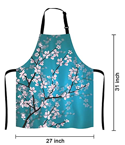 Spring Japanese Flowers Kitchen Cooking BBQ Chef Apron