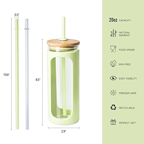 20oz Glass Tumbler with Straw and Lid