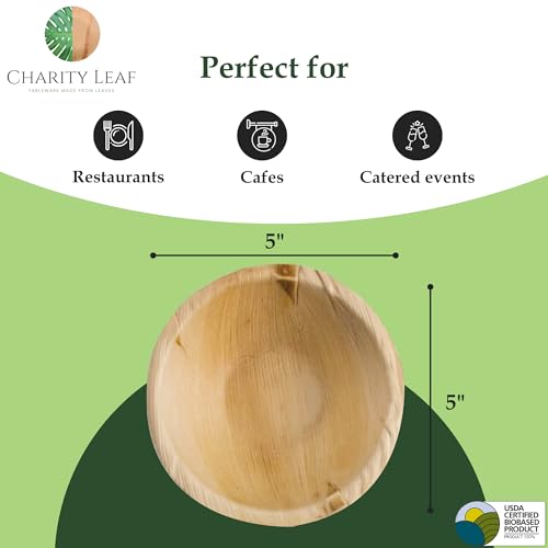 Disposable Bamboo 5" Round Bowl (50 Count)