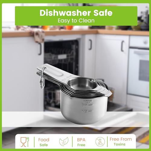 Stainless Steel Measuring Cups Set of 7 with Pour Spout