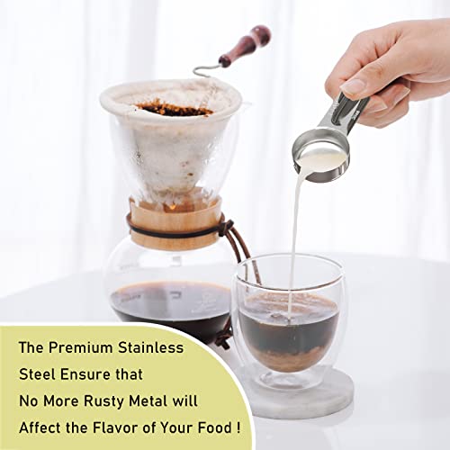 2PCS 1/8CUP(30ml, 1oz) Measuring Cup, 18/8 Stainless Steel Measure Scoop