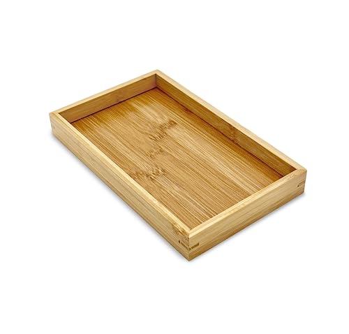 Natural Bamboo Serving Tray Platter 9.8 x 5.9 Rectangular