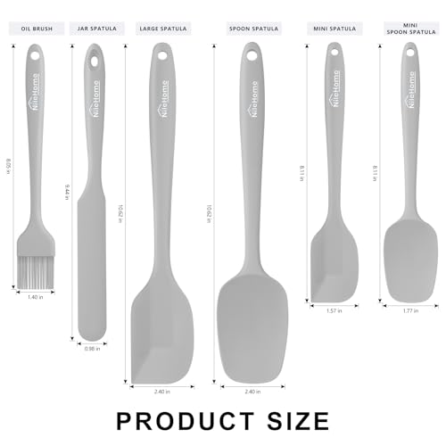 6 Pieces Silicone Spatula Set with Silicone Brush (6 Count)