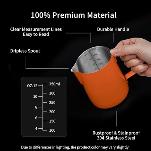 12oz Milk Frothing Pitcher Stainless Steel Espresso Steaming Jug