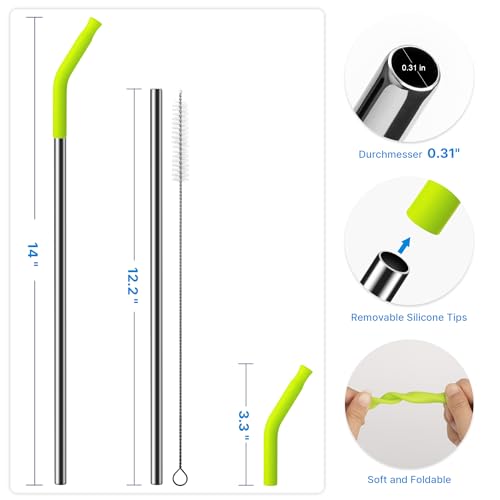 2 Pcs Stainless Steel Straws for 40 oz Stanley Tumbler