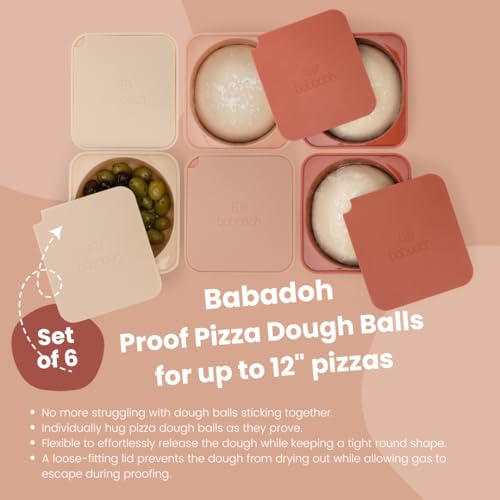 Pizza Dough Proofing Silicone Containers with Lids (6 Count)