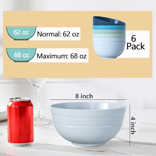 6 Pcs】Unbreakable Mixing Bowls Unbreakable Salad Bowls