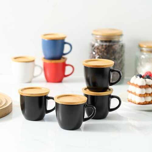 4 OZ Espresso Cups and Saucers Set of 6 (6 Count)