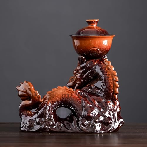 Ceramic Teapot with Infuser Semi Automatic Tea Set Magic Teapot with 8 cups Gradient Color