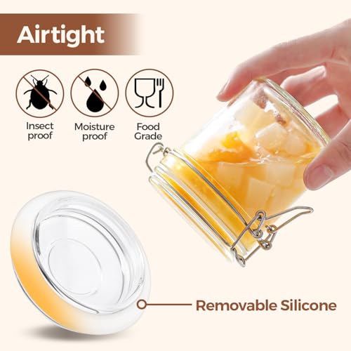 Small 8 oz Glass Jars with Airtight Lids 12 Pack Jam Pantry (12 Count)