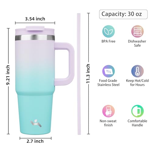 30 oz Insulated Tumbler Water Bottle with Handle