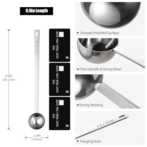 Metal 8.5in Long Handle Coffee Scoop for Ground Coffee