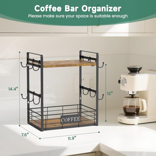 Coffee Mug Cup Holder Tree Bar Station Organizer