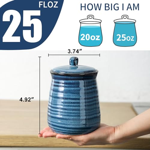 Ceramic Food Storage Jars Set of 3 (25 Ounce)
