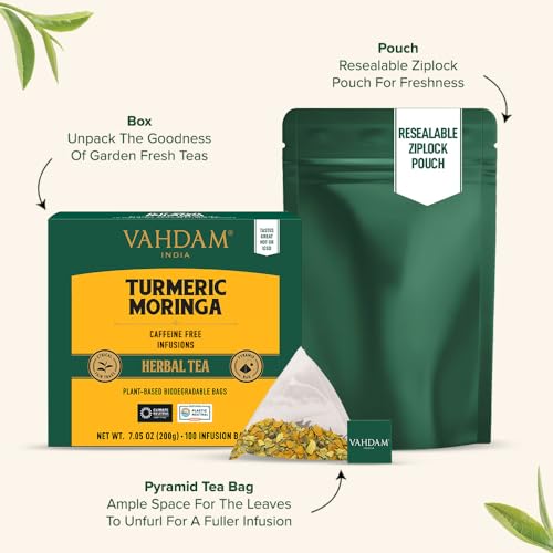 Turmeric Moringa Tea Bags (100 Count)