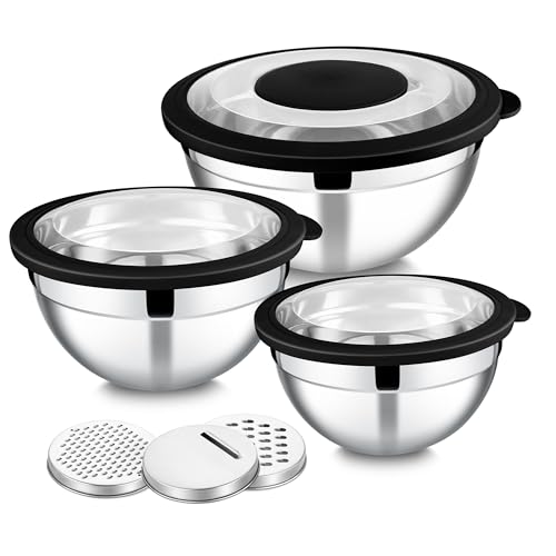Mixing Bowls with Lids and Graters (3 Count)