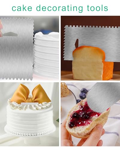 New 6pcs Cake Scraper 430 stainless Decorating Comb and Icing Smoother (6 Count)