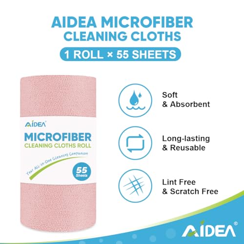 Microfiber Cleaning Cloth Roll 165 Sheets 3 Roll (165 Count)