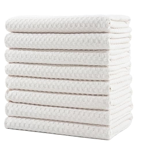 Ultra Premium Microfiber Kitchen Dish Hand Towel Waffle Weave (8 Count)