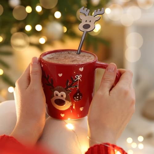 30 Pcs Christmas Drink Stirrers Reindeer Stir Sticks (30 Count)