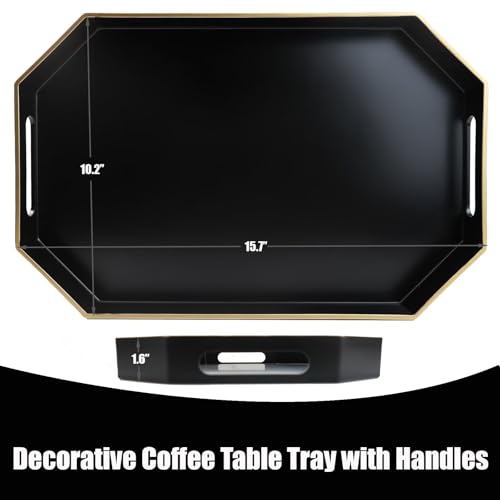 Black Decorative Tray with Handles