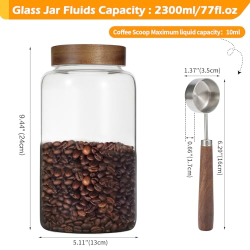 Large Glass Coffee Jars with Spoon