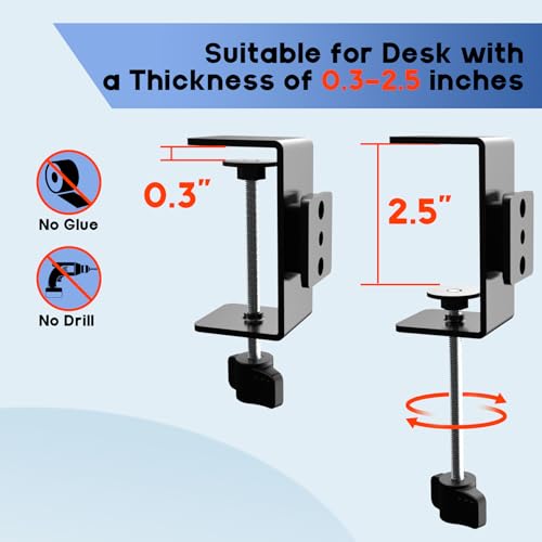 Metal Clamp Desk Cup Holder with ABS Organizer & Phone Stand Charging Port
