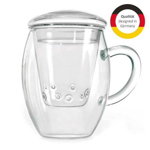 Tea Glass with Infuser and Lid 400ml