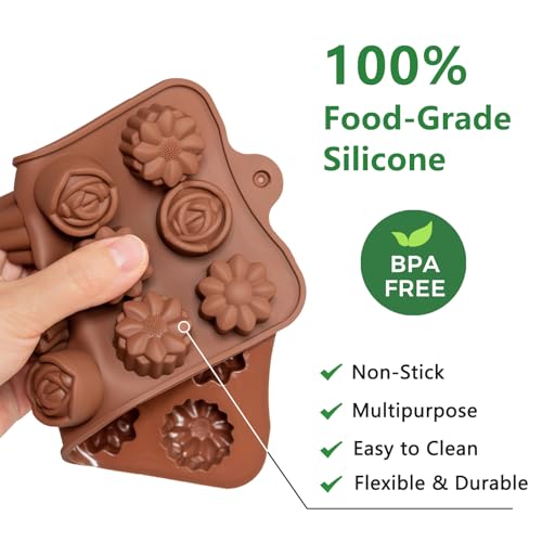 6 Pack Silicone Chocolate Candy Molds