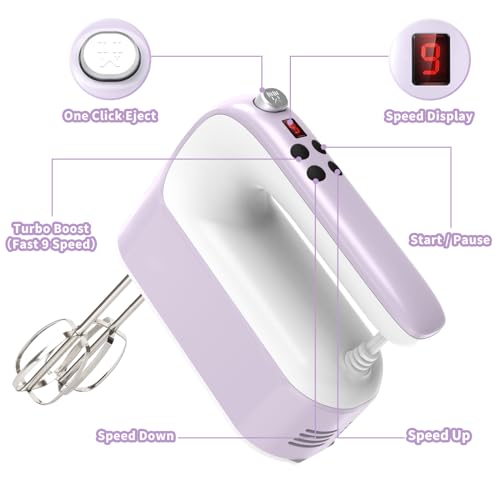 9 Speed Digital Hand Mixer Electric