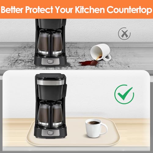 Silicone Coffee Maker Mat with Lip for Countertops