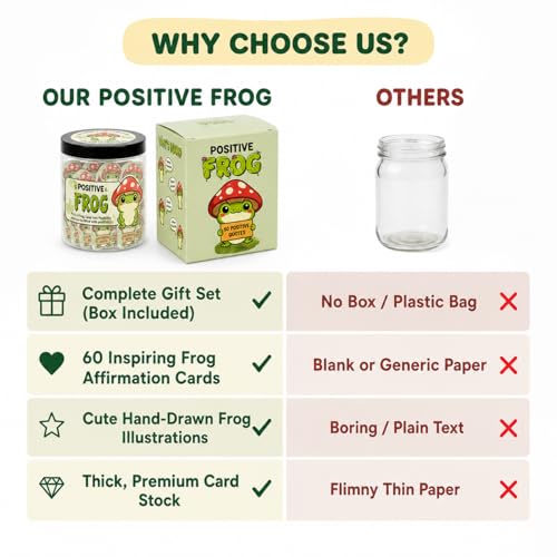 Positive Frog Jar with 60 Affirmation Cards