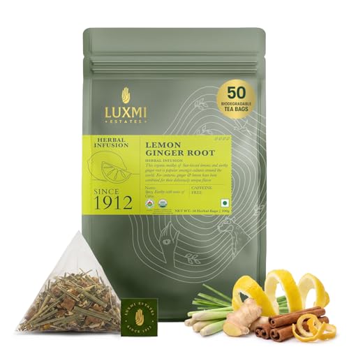 Estates Organic Lemon Ginger Root Tea for Digestion & Immunity (50 Count)
