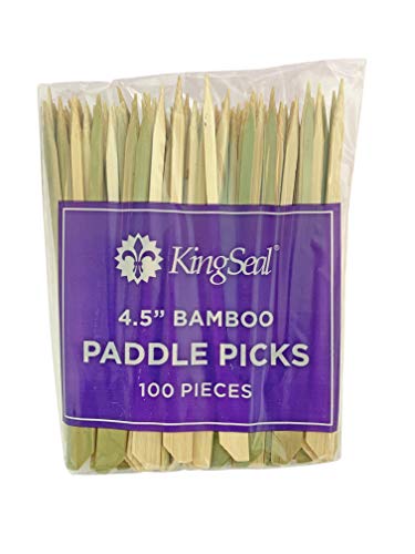 500 Count KingSeal Natural Green Bamboo Wood Paddle Picks