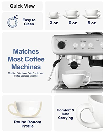 6 oz Cappuccino Cups with Saucers (4 Count)