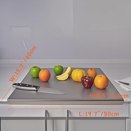 Stainless Steel Cutting Boards with Lip for Kitchen