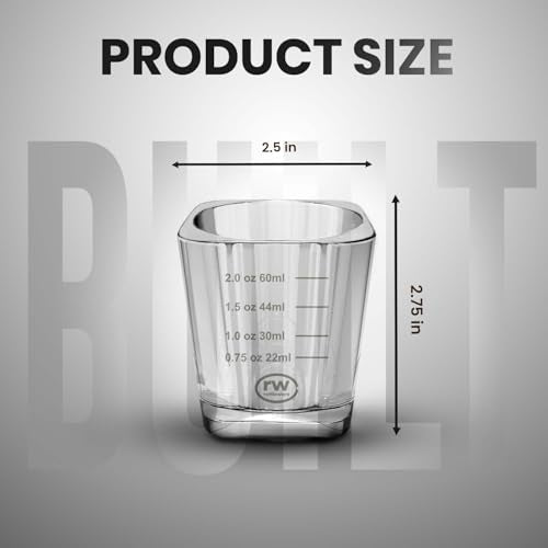 2 Oz Graduated Shot Glass Espresso Cocktail Measuring Glass Cups