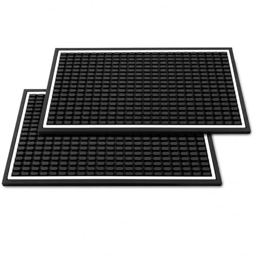 Bar Mat 12in x 6in. 1cm Thick Durable and Stylish Bar Mat for Spills (2 Count)
