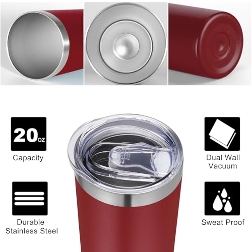 20 oz Stainless Steel Skinny Tumbler with Lids and Straws (12 Count)