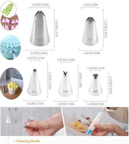 6 Pcs Leaf Piping Icing Nozzle (6 Count)