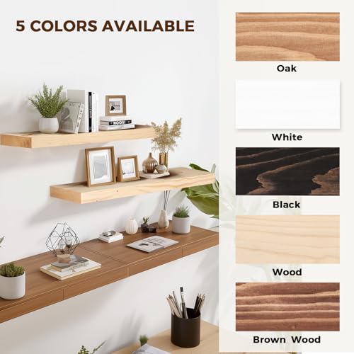 Solid Wood Floating Shelves (2 Count)