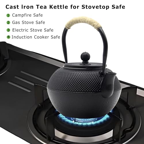 40.6oz Cast Iron Teapot Set with Warmer