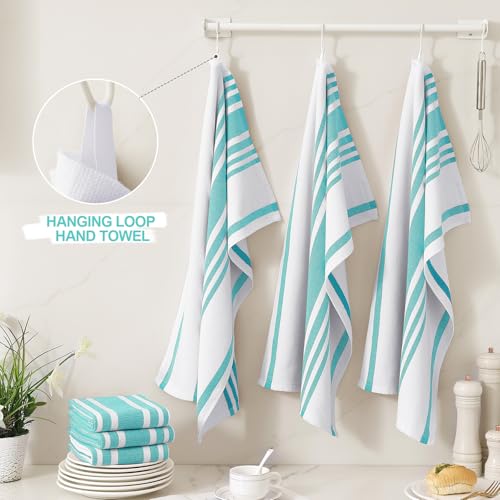 Premium Cotton Stripe Kitchen Towels 8 Pack (8 Count)