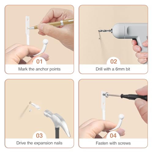 6 Pack Wall Hooks (6 Count)